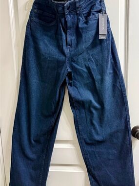 Kenneth Cole Relaxed Fit Barrel Leg Jeans in Deep Indigo NWT sz4